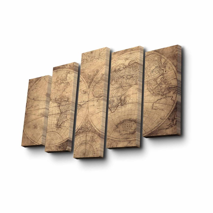Wallity Cuadro Decorativo en Lienzo 5 Piezas 5PUC-039 Multicolor